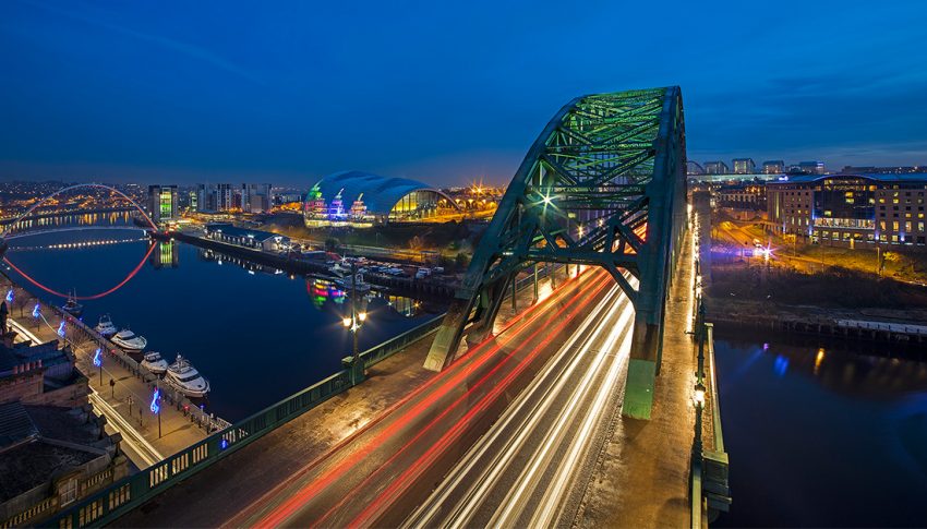 Aerial photograph of Tyne Bridge, Newcastle-Upon-Tyne