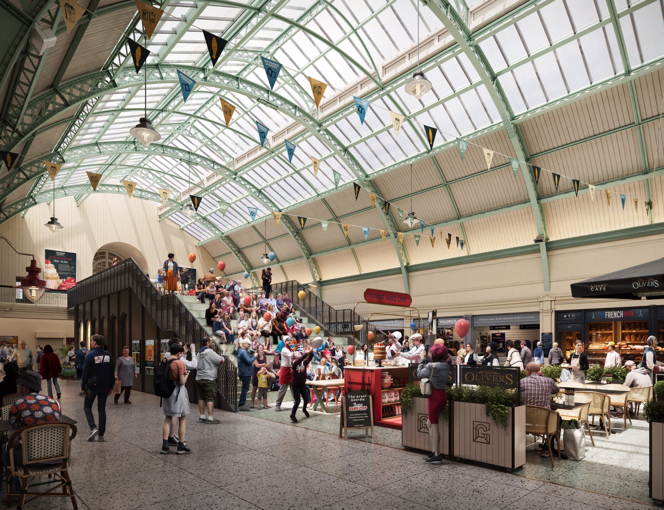 CGI of renovated Grainger Market atrium