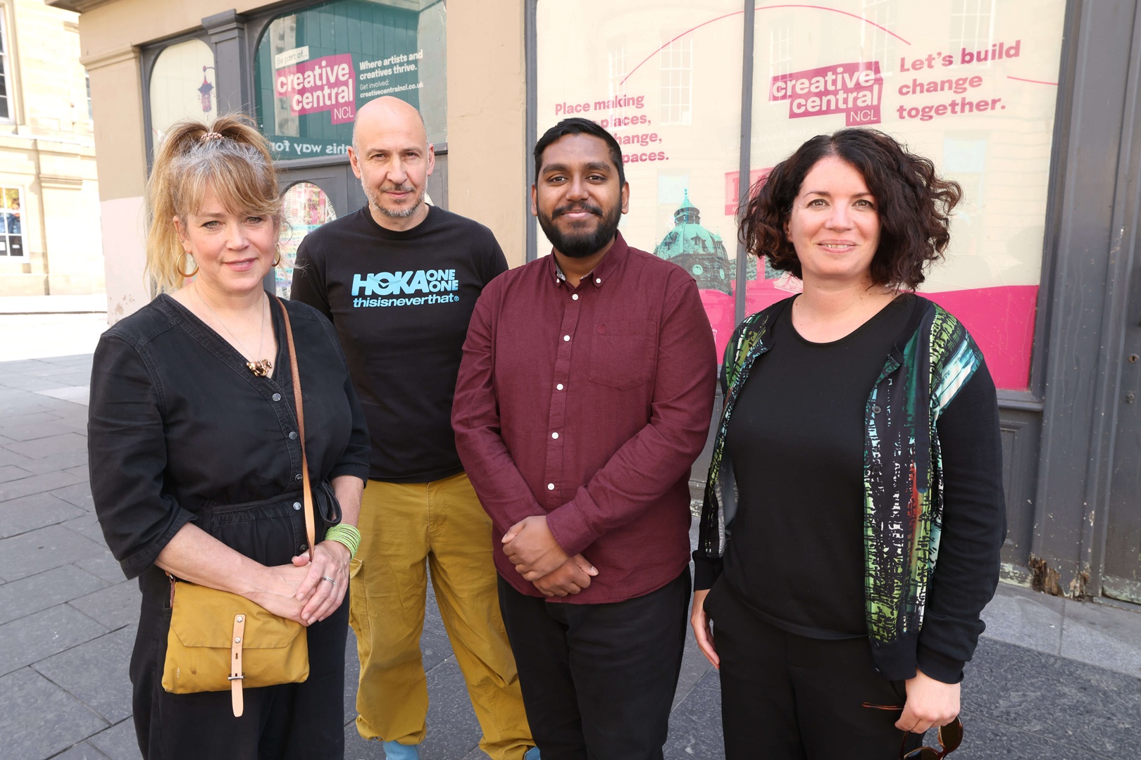 Representatives from Newcastle City Council, Cobalt Studios and MawsonKerr architects stood outside the new creative space.